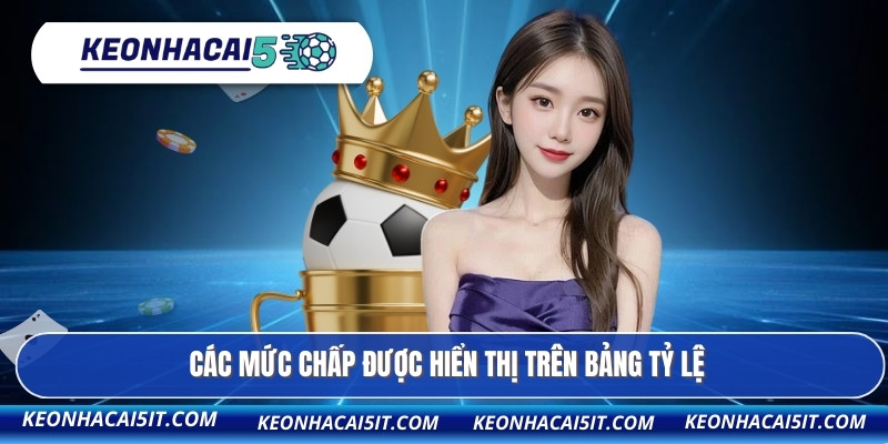 Các mức chấp được hiển thị trên bảng tỷ lệ